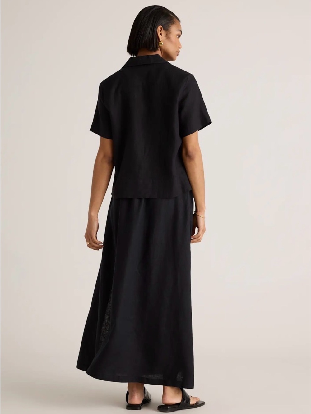 Quince 100% European Black Linen Maxi Skirt, Small - Picture 3 of 12